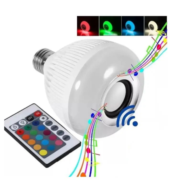 Lampada Bluetooth De Led Caixa De Som C Controle Rgb 12W