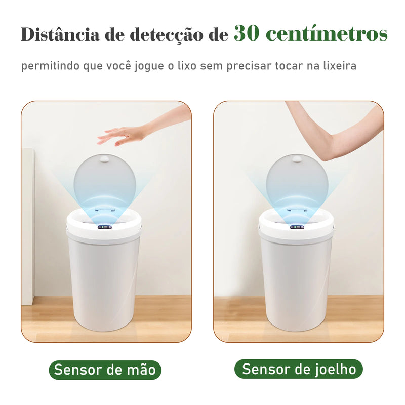 Lixeira inteligente com sensor infravermelho - 12 litros